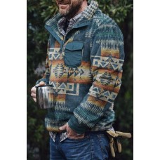 Geometric Print Casual Loose Men's Pullover